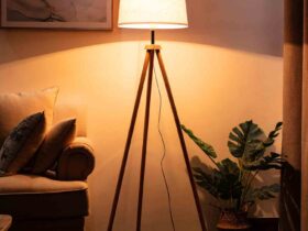 Wooden floor lamps for living room